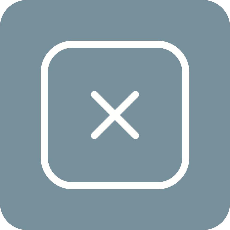 Close Square Line Round Corner Background Icons vector