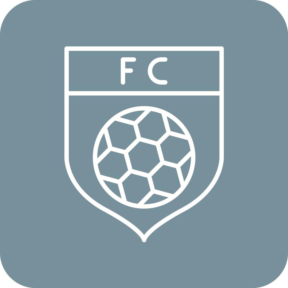Football Club Line Round Corner Background Icons vector
