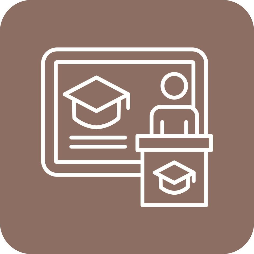Lecture Line Round Corner Background Icons vector
