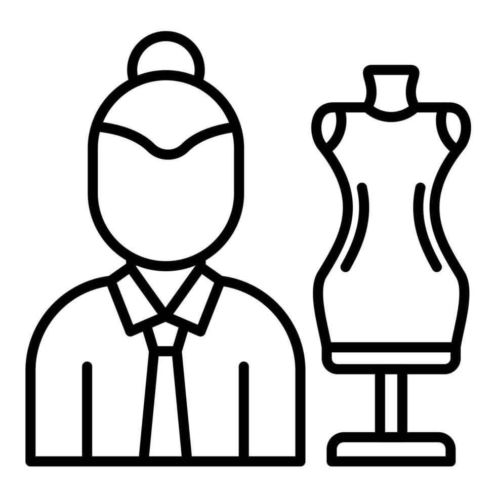 Fashion Designer Female Line Icon vector