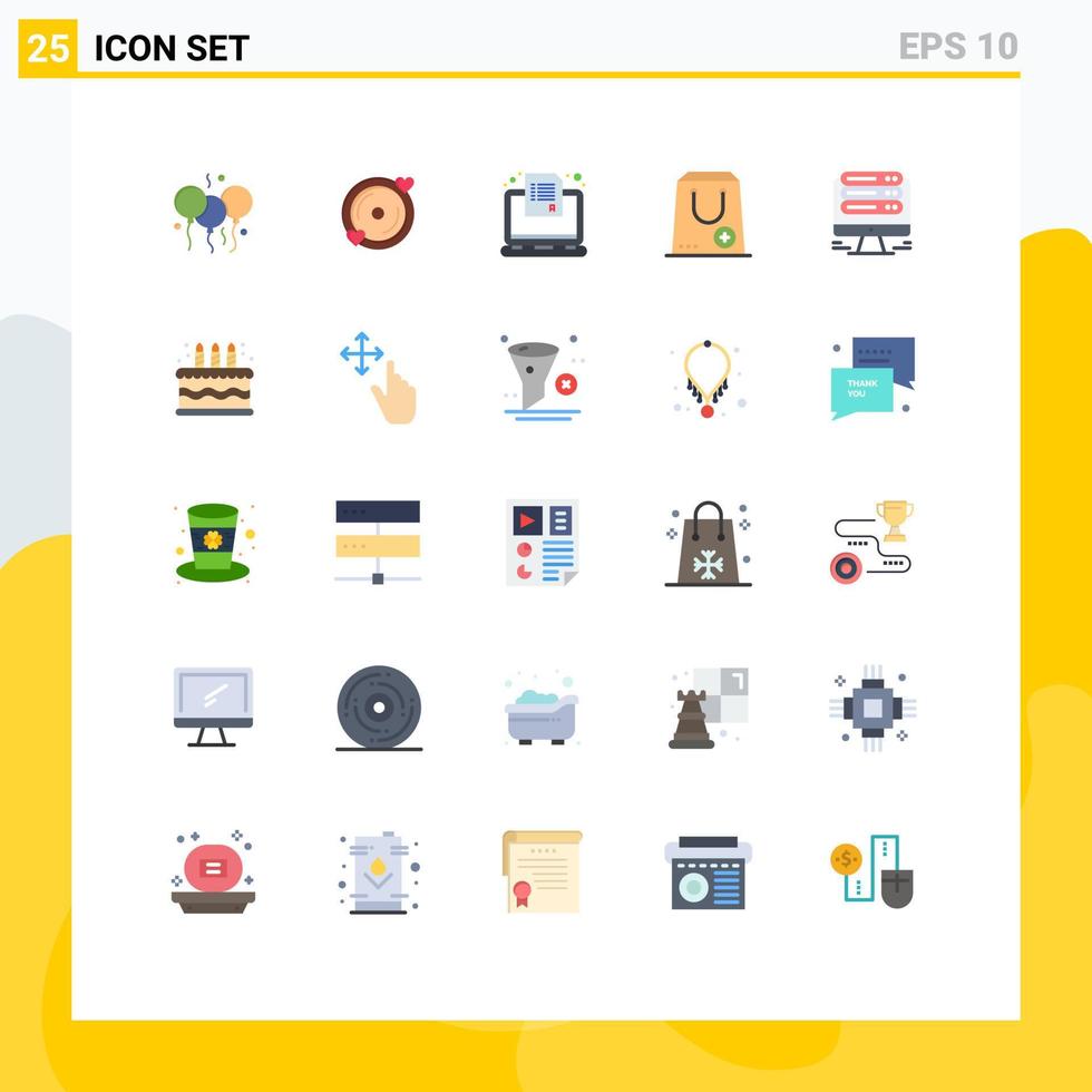 Universal Icon Symbols Group of 25 Modern Flat Colors of package commerce exam buy survey Editable Vector Design Elements