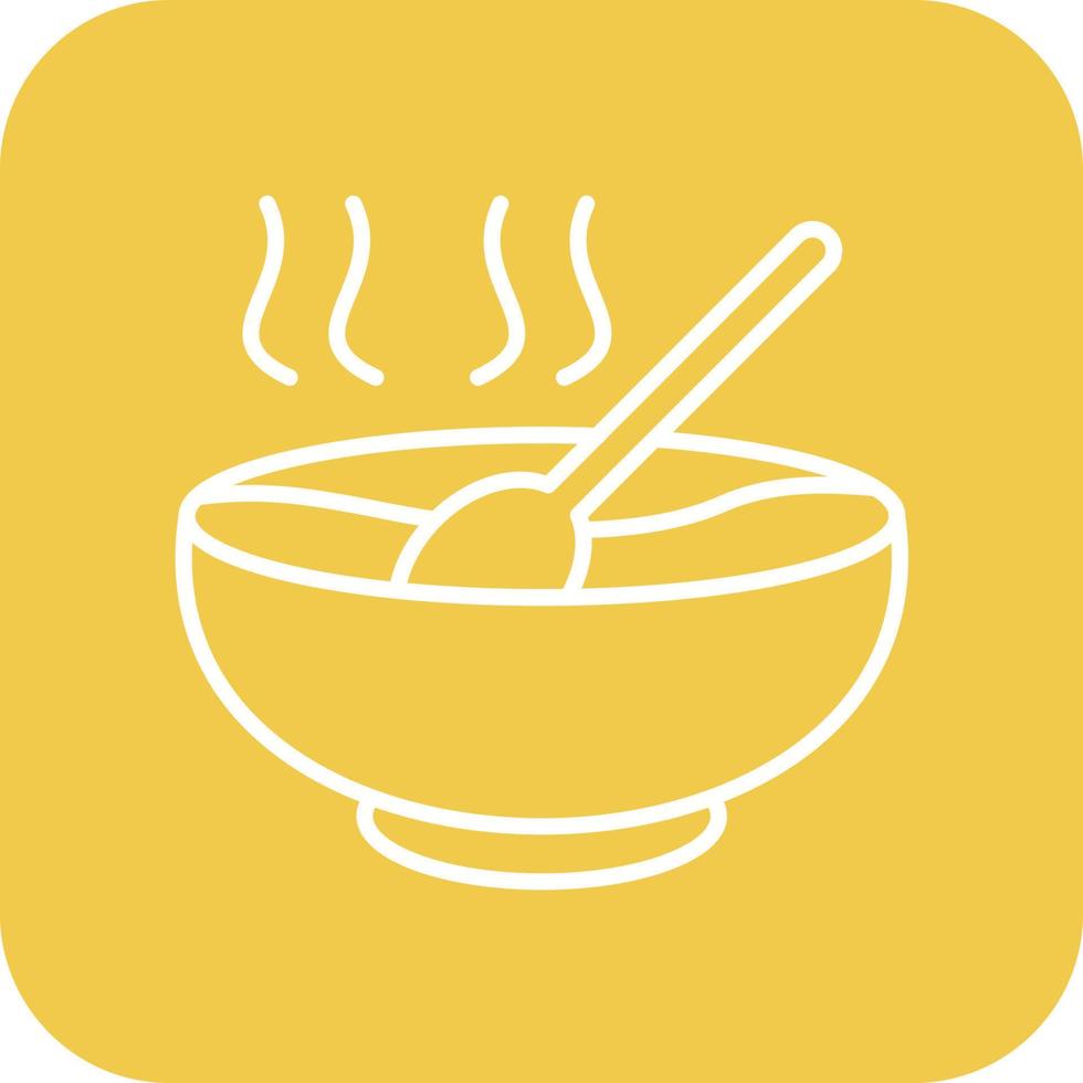 Soup Line Round Corner Background Icons vector