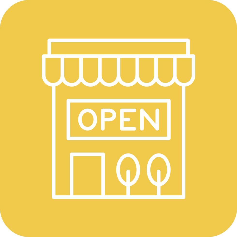 Open Store Sign Line Round Corner Background Icons vector