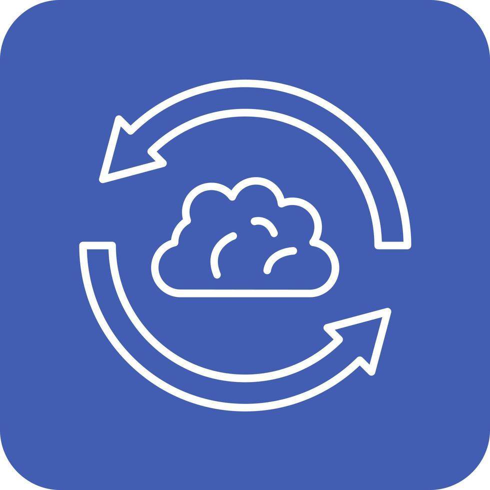 Cloud Sync Line Round Corner Background Icons vector