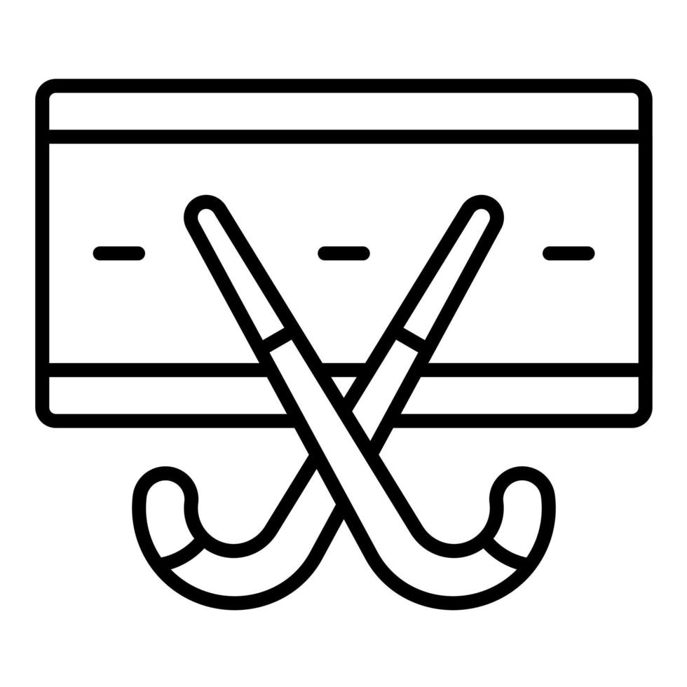 icono de línea de hockey callejero vector