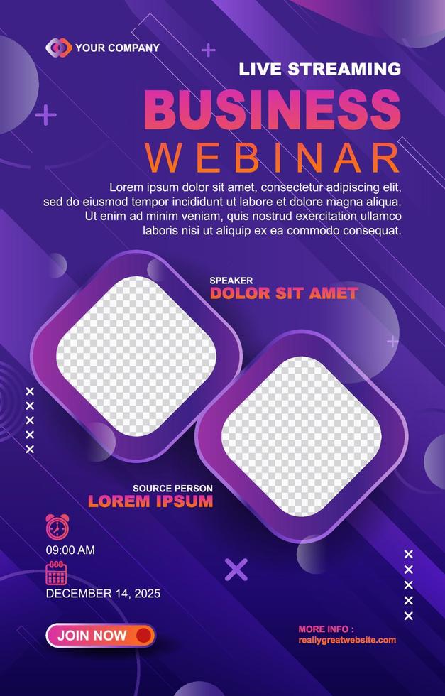Business Webinar Poster vector