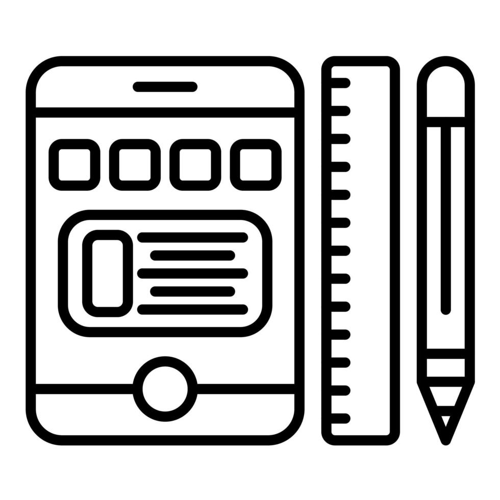 Ui Ux Designer Line Icon vector