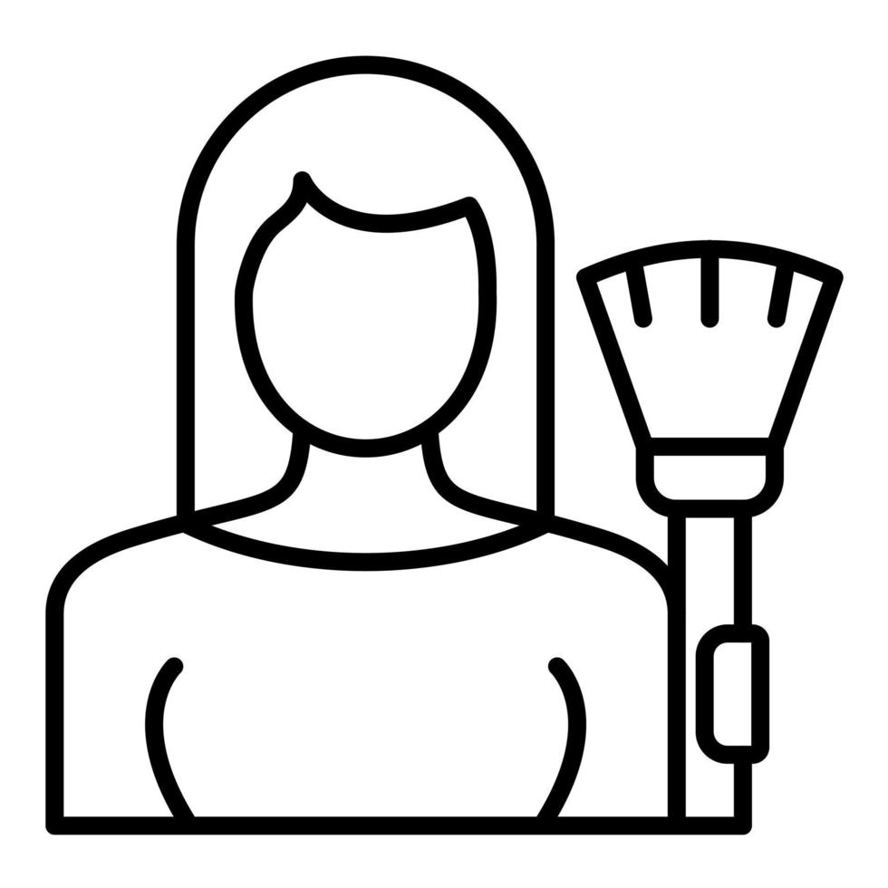 Woman Dusting Line Icon vector