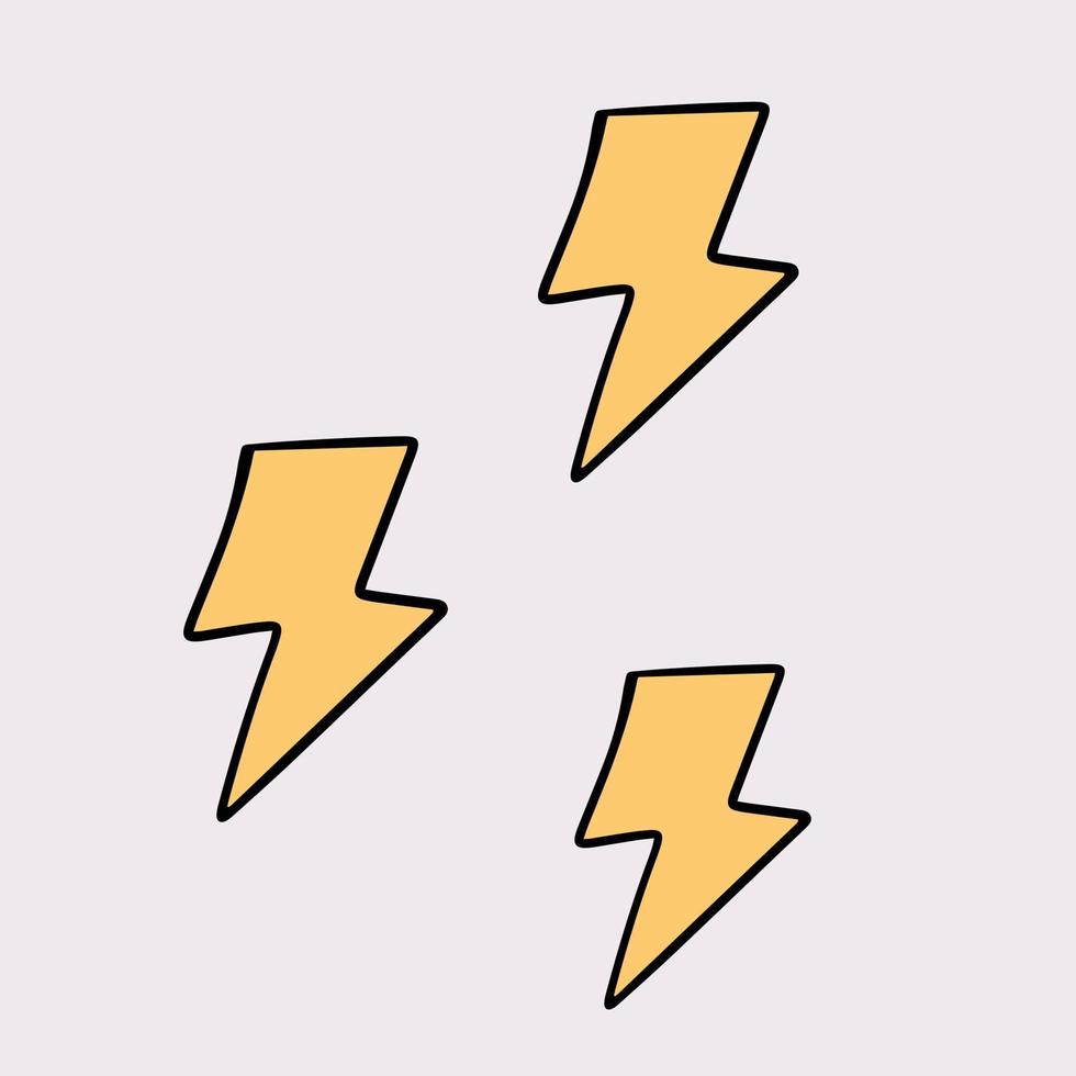 Funny 00s sticker of Lightning. Hand drawn cartoon y2k illustration. Nostalgia for the 2000 years concept vector