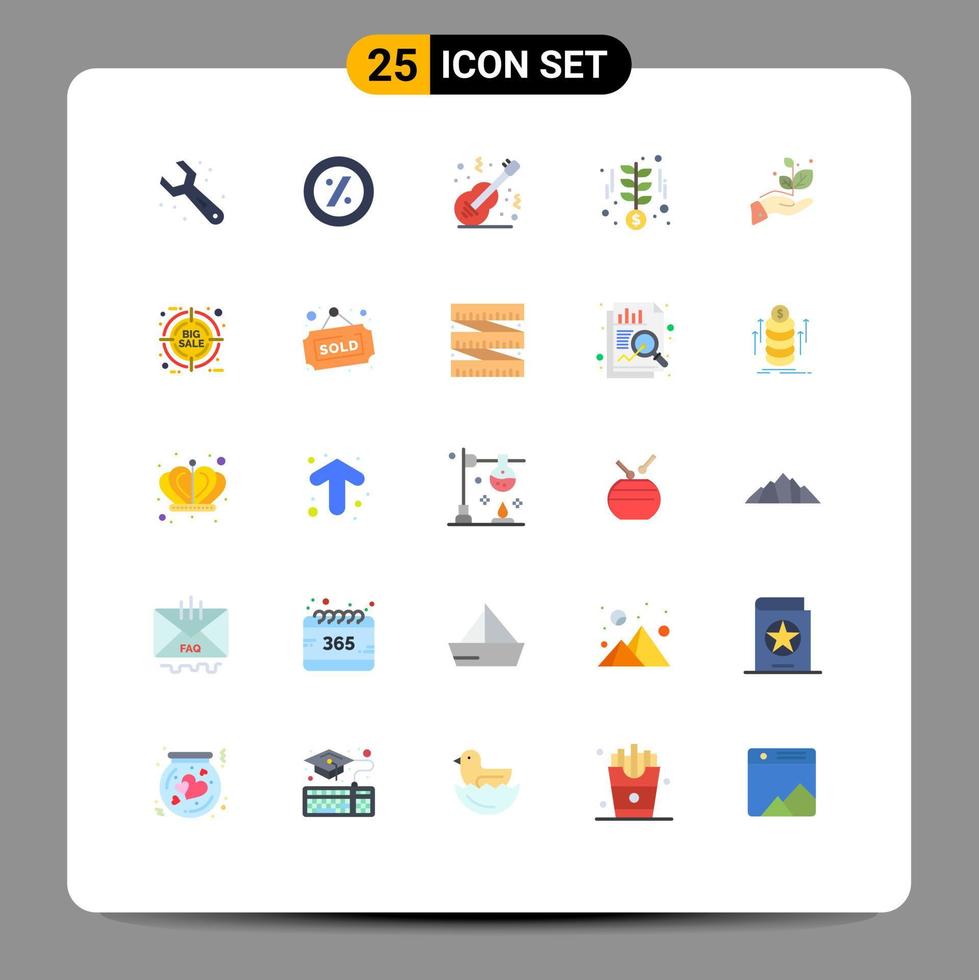 Set of 25 Modern UI Icons Symbols Signs for grow money folk startup growth Editable Vector Design Elements