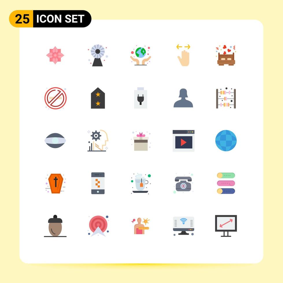 paquete de iconos de vector de stock de 25 signos y símbolos de línea para elementos de diseño de vector editables de mano izquierda de cuidado derecho de cama