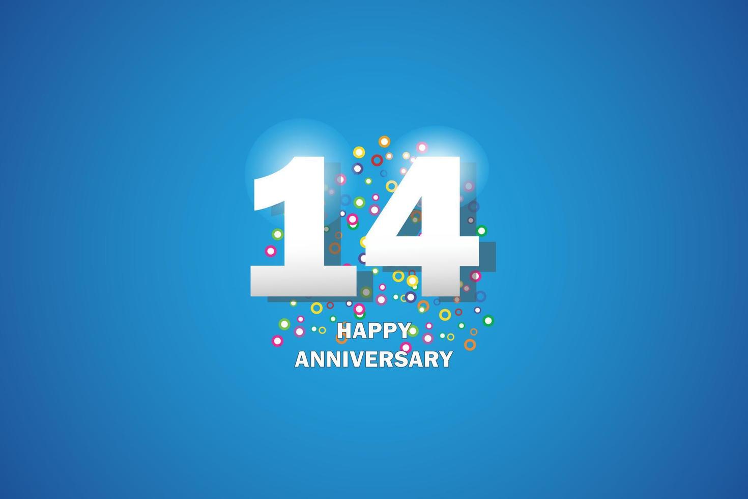 aniversario sobre fondo azul vector