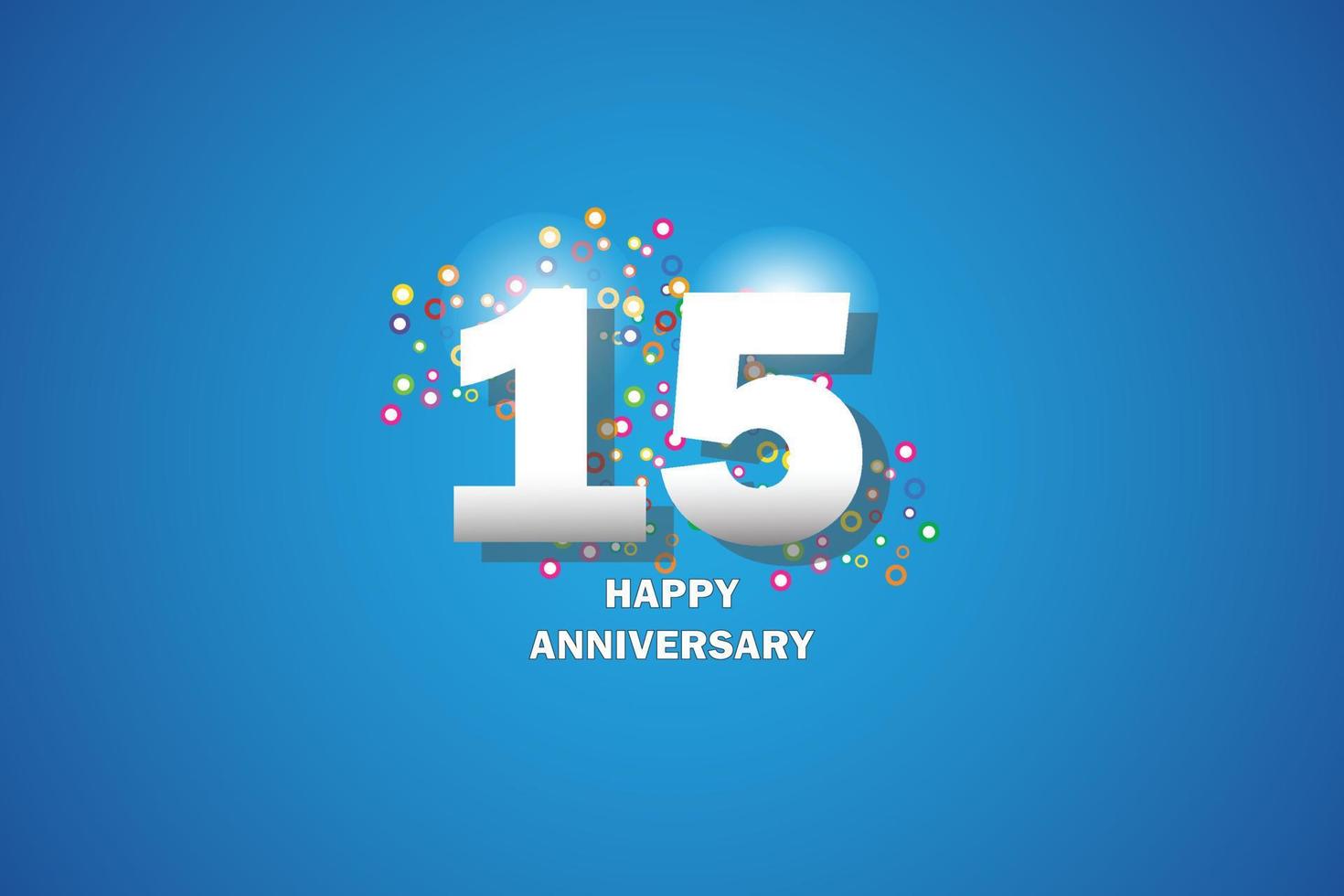 aniversario sobre fondo azul vector