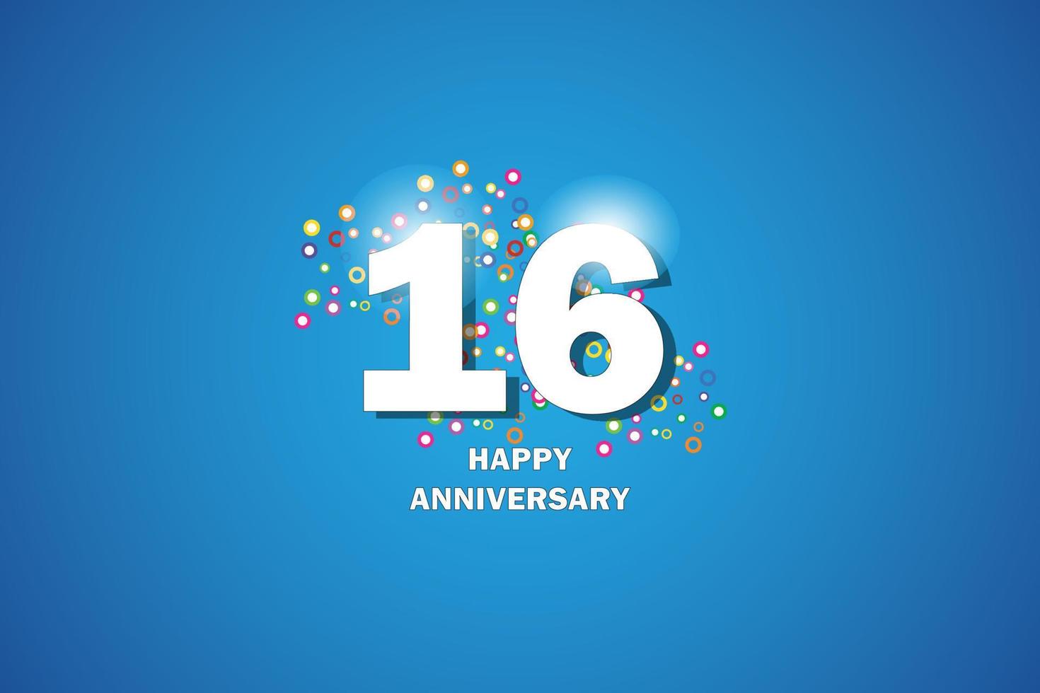 aniversario sobre fondo azul vector