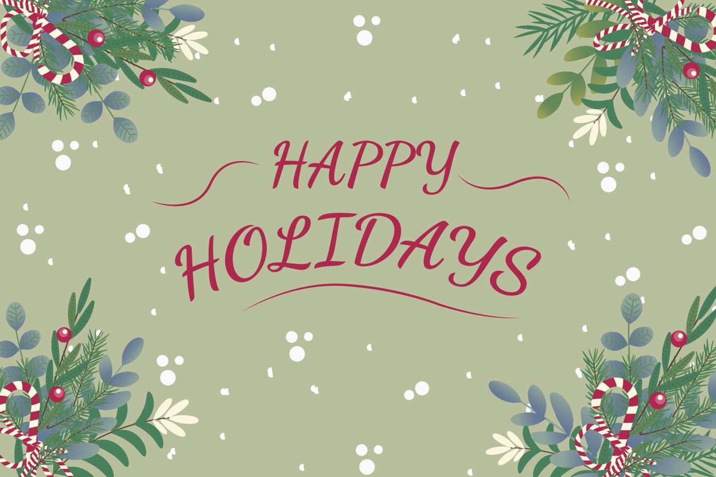 Happy Holidays vector text on background. Holidays design for invitation and greeting card, prints and posters.