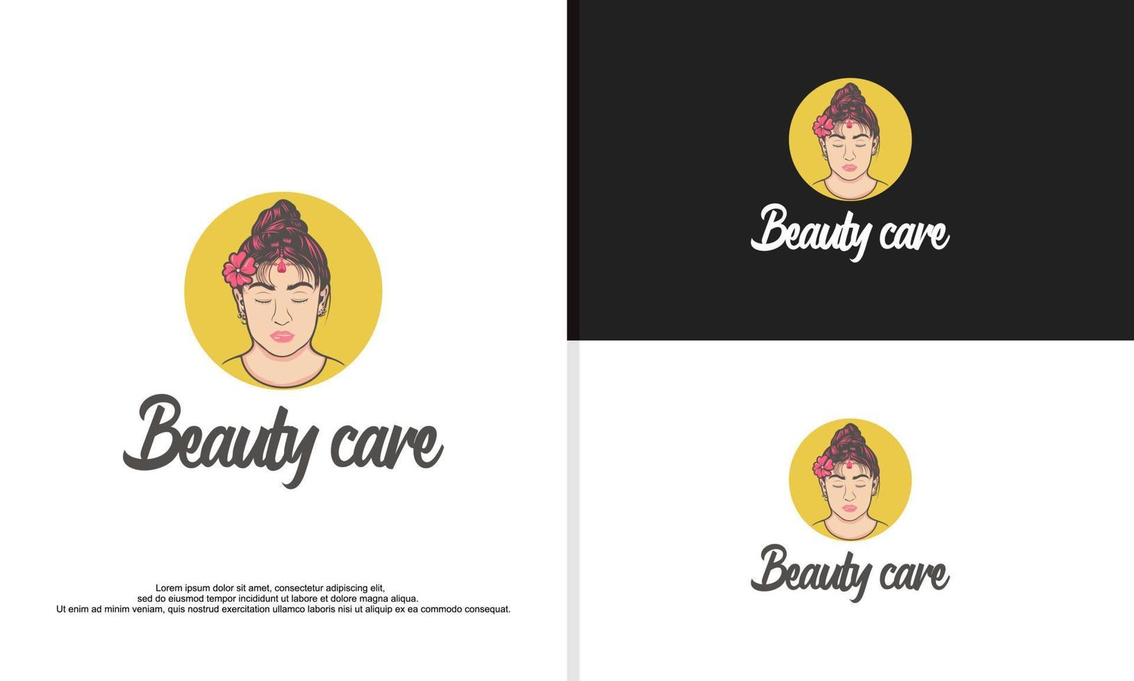gráfico vectorial de ilustración de logotipo de cara de mujer de belleza. Adecuado para el cuidado de la piel, compañía de belleza, etc. vector