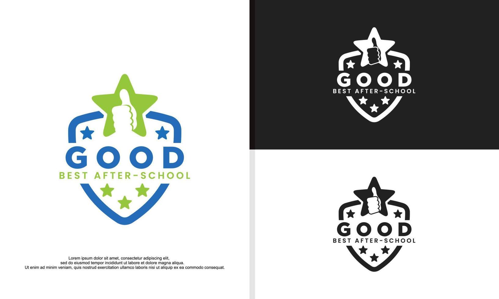 logo illustration vector graphic of after school activities, badge style and youthful.