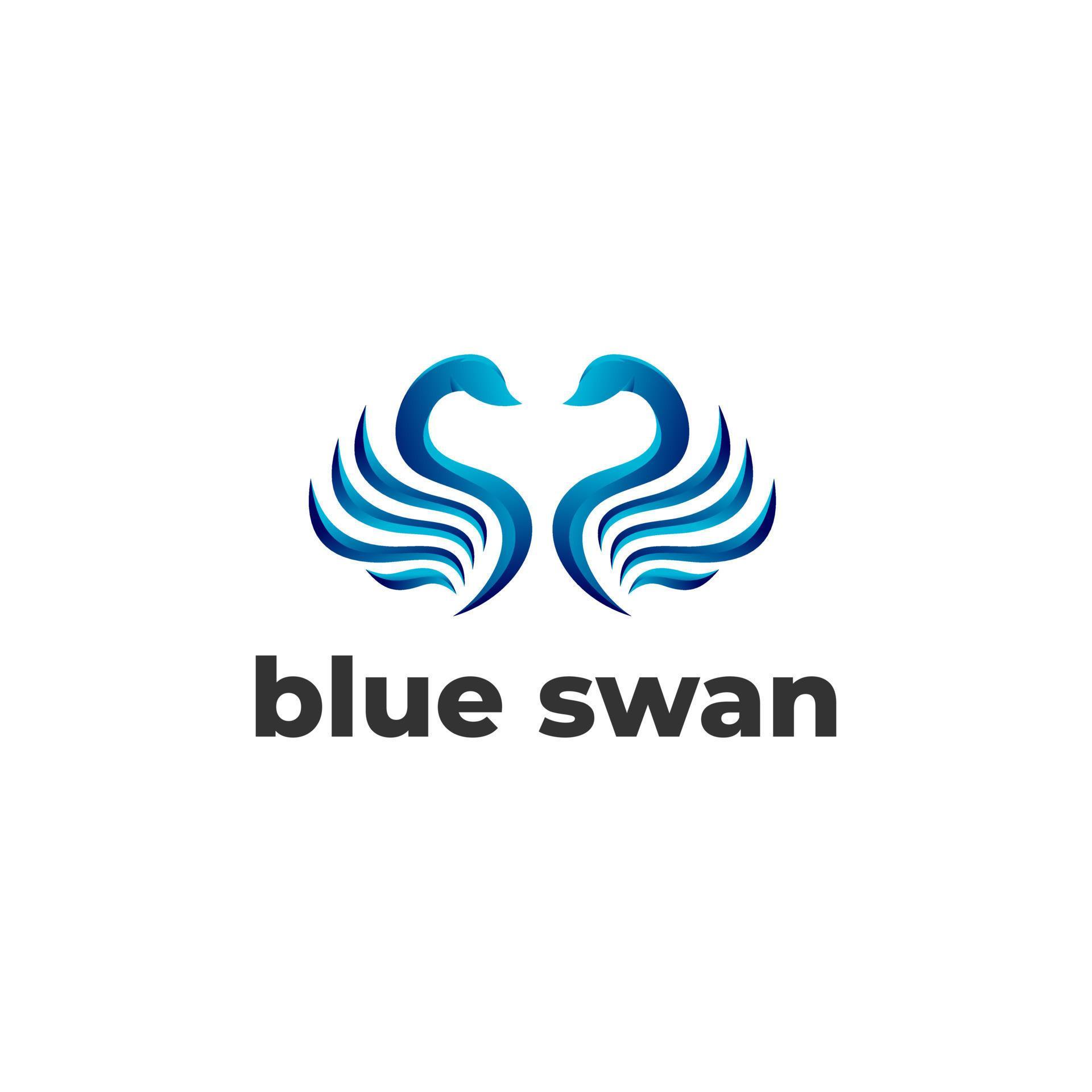 blue swan vector logo template 14729578 Vector Art at Vecteezy