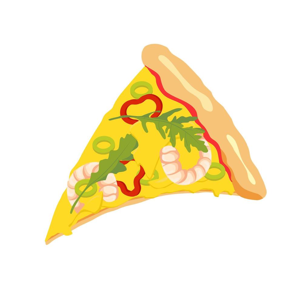 Pizza with seafood. Italian pizza with seafood. vector