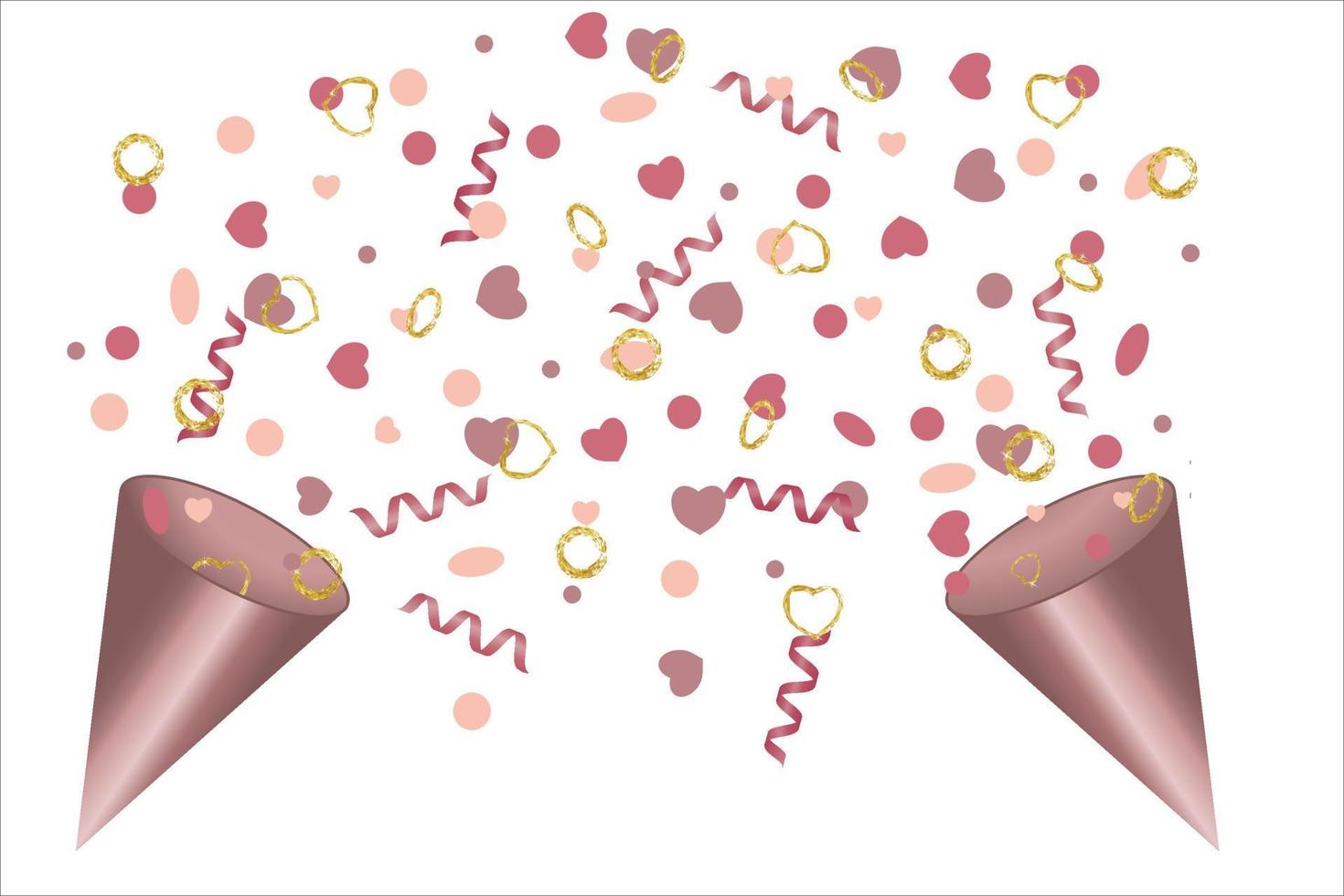 Holiday fireworks with paper confetti vector