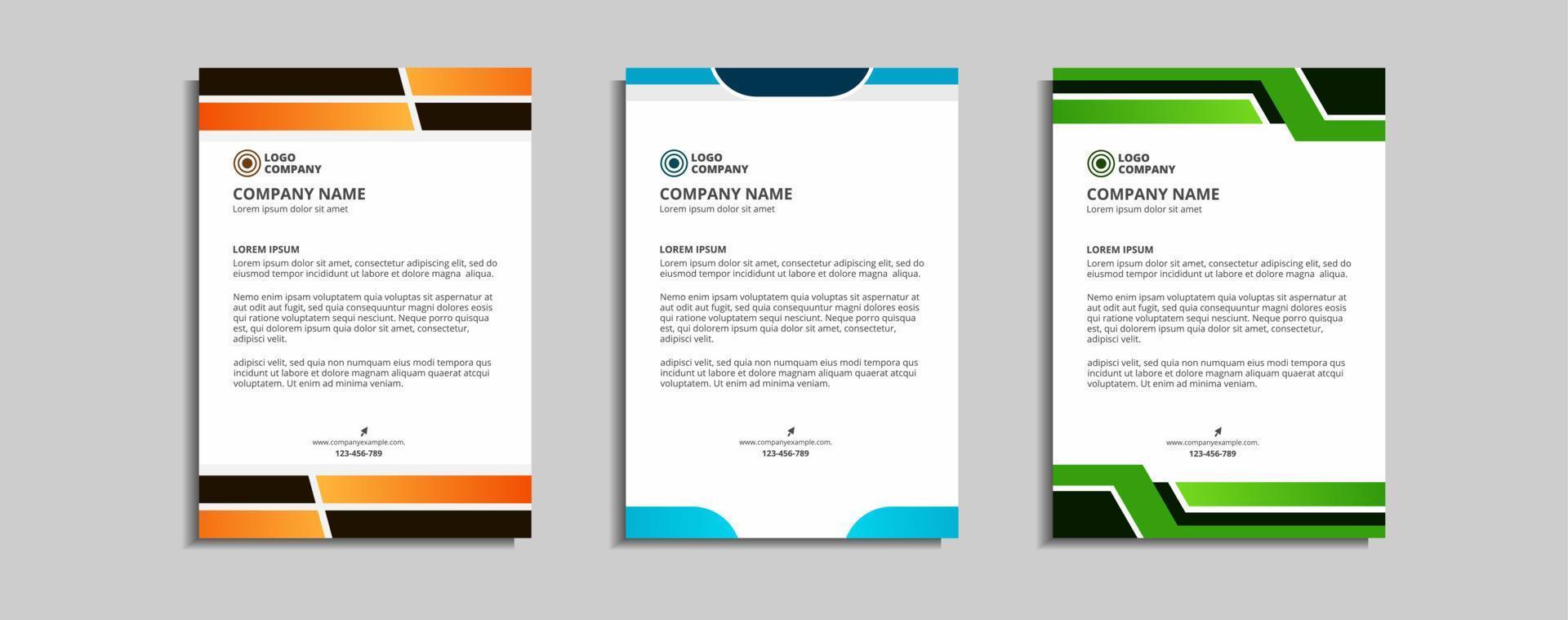 modern corporate letterhead template design vector