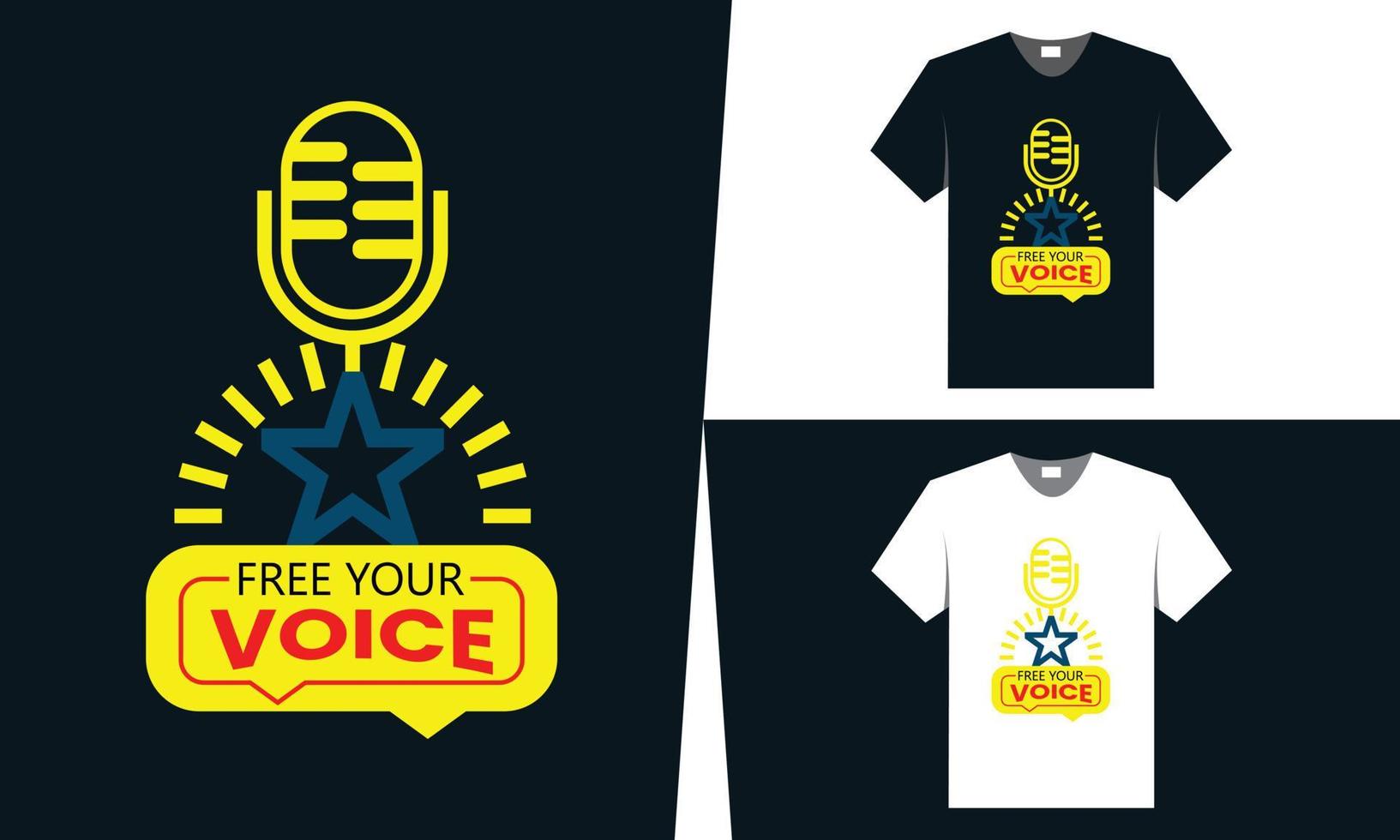 mejor diseño de camiseta para podcast o protesta en vivo vector