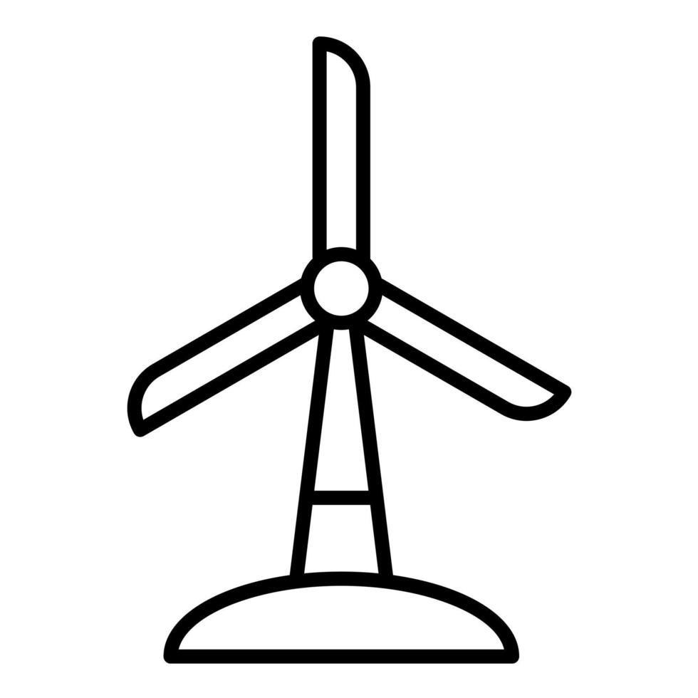 icono de línea de aerogenerador vector