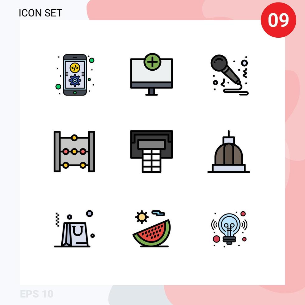 9 Creative Icons Modern Signs and Symbols of sport math hardware education sing Editable Vector Design Elements
