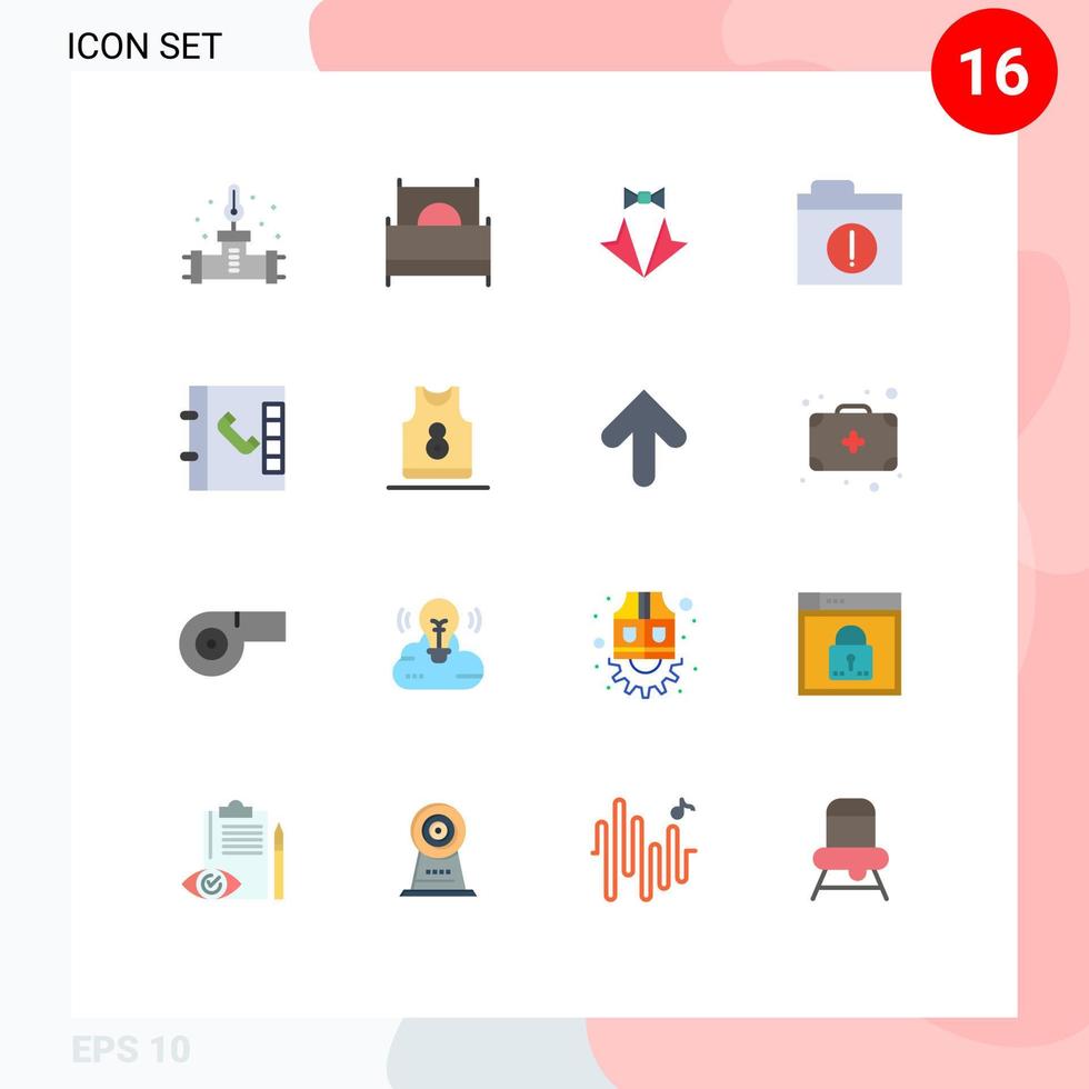 paquete de iconos de vector de stock de 16 signos y símbolos de línea para alerta de carpeta traje de boda interior paquete editable de elementos de diseño de vector creativo