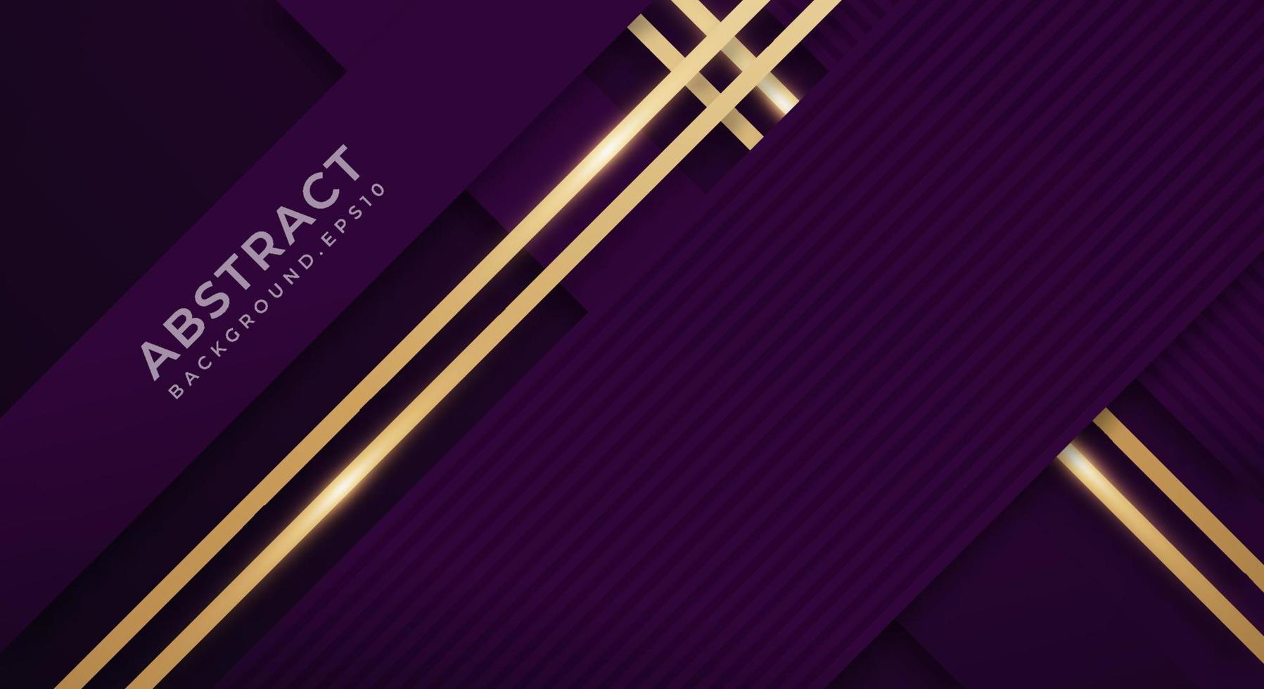 fondo púrpura oscuro abstracto con cadenas de lujo de líneas doradas. telón de fondo geométrico con capas de papel texturizado para plantilla de presentación de negocios vector