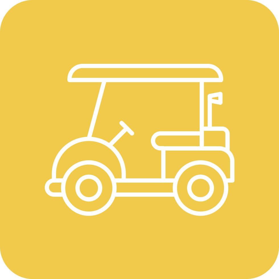 Golf Cart Line Round Corner Background Icons vector
