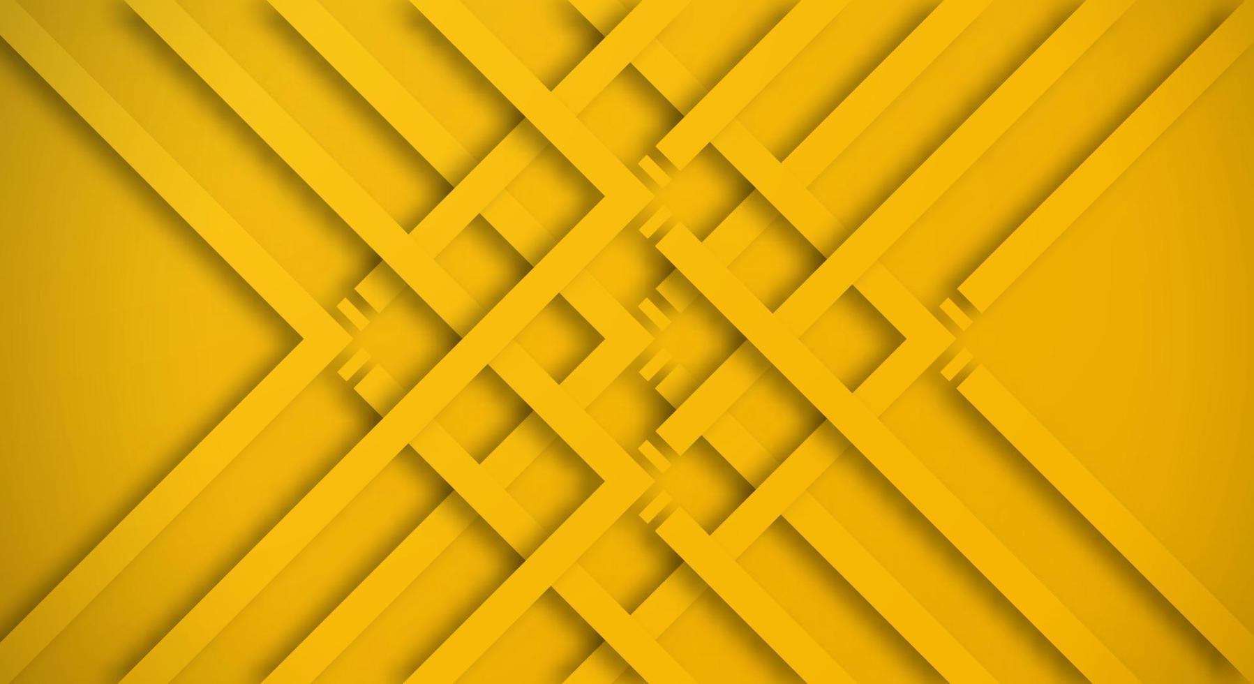 Abstract Yellow 3D Background with Yellow Lines Paper Cut Style Textured. Usable for Decorative web layout, Poster, Banner, Corporate Brochure and Seminar Template Design vector
