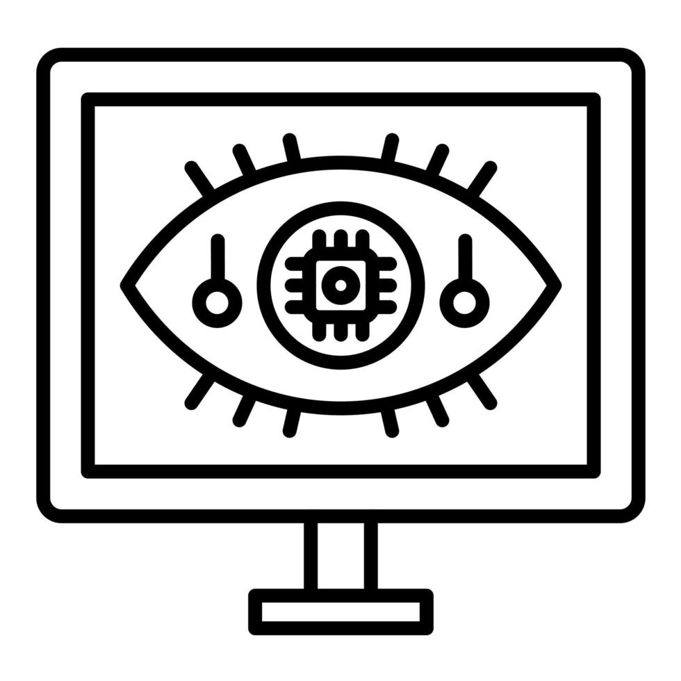 Computer Vision Line Icon vector