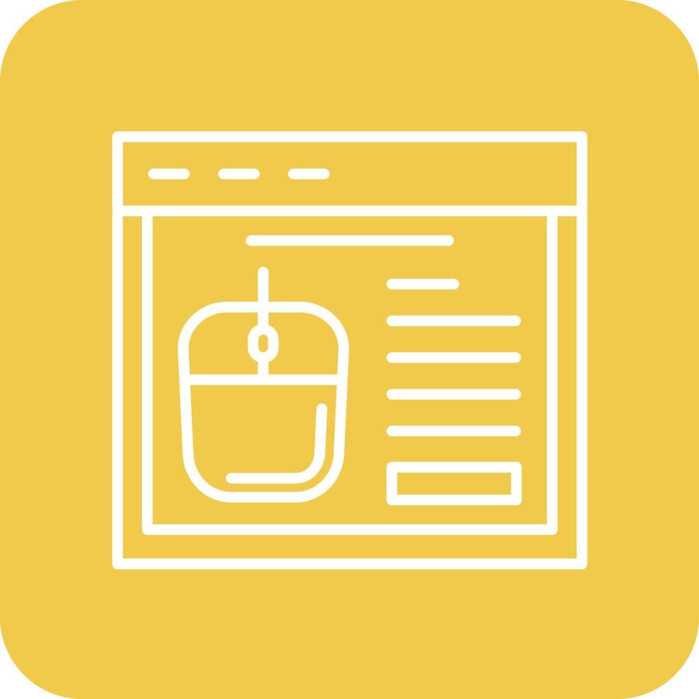 Mouse Line Round Corner Background Icons vector