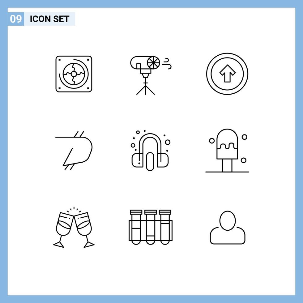 9 User Interface Outline Pack of modern Signs and Symbols of customer crypto arrow coin up Editable Vector Design Elements