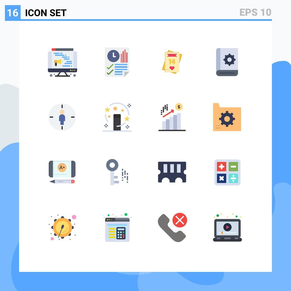 User Interface Pack of 16 Basic Flat Colors of service help feb communication card Editable Pack of Creative Vector Design Elements
