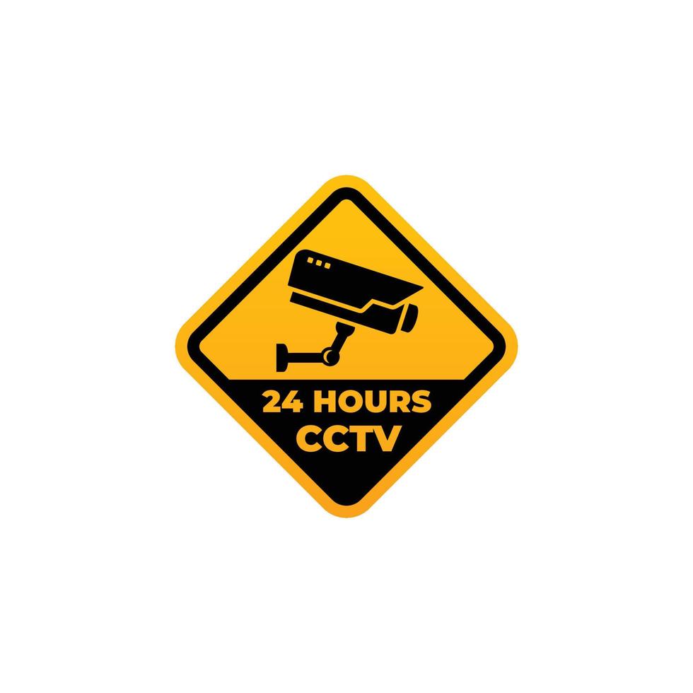 Attention cctv in operation symbol vector