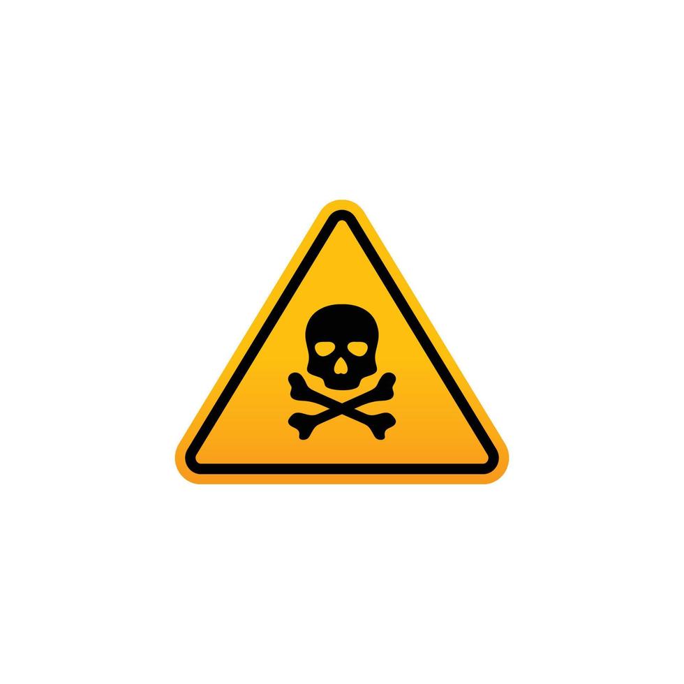 Caution warning symbol vector. Yellow triangle vector