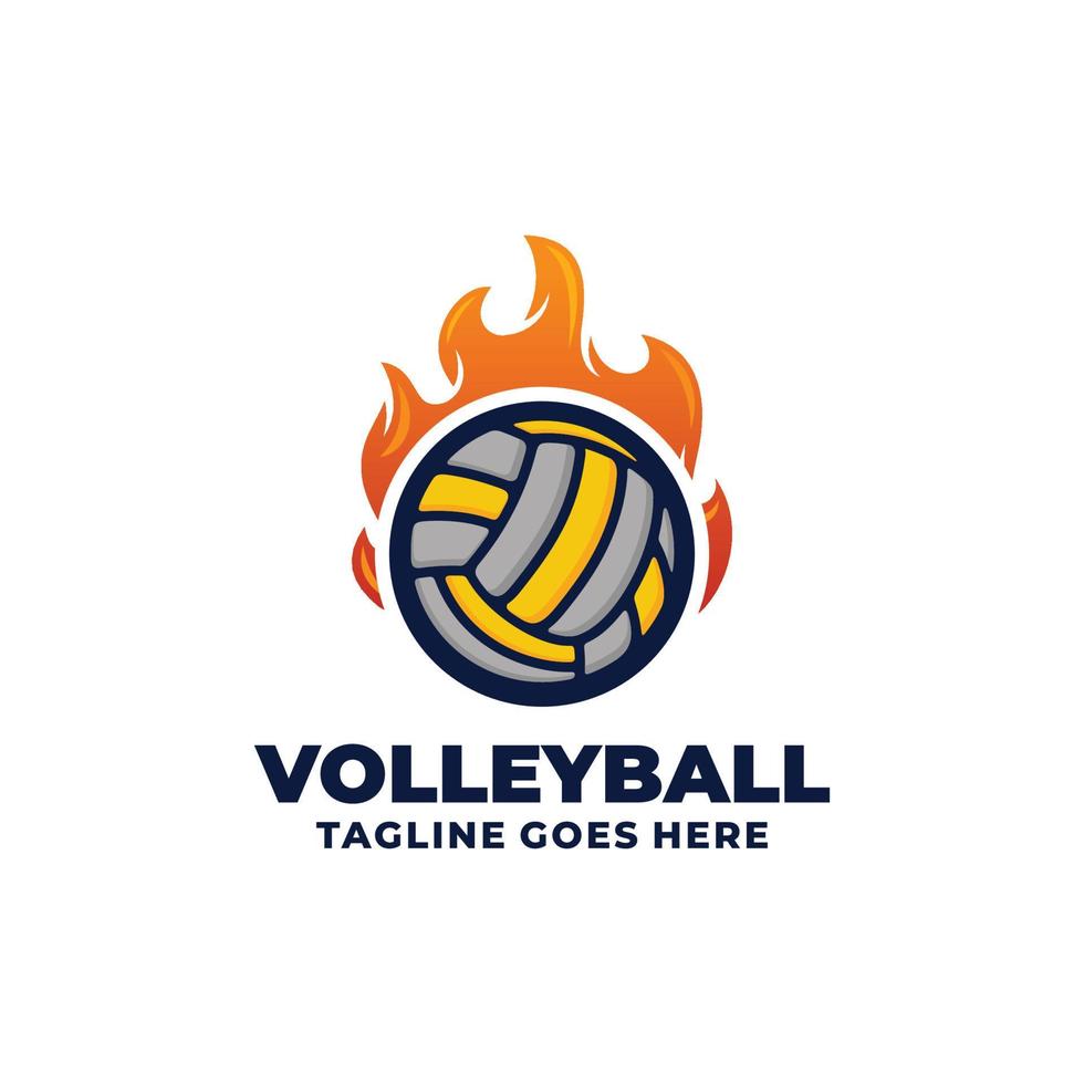 Ilustración de vector de diseño de logotipo de equipo de voleibol