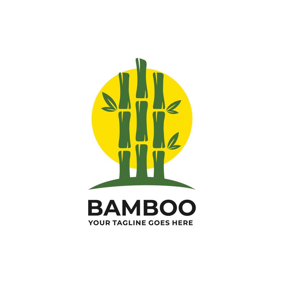 Ilustración de vector de diseño de logotipo de bambú