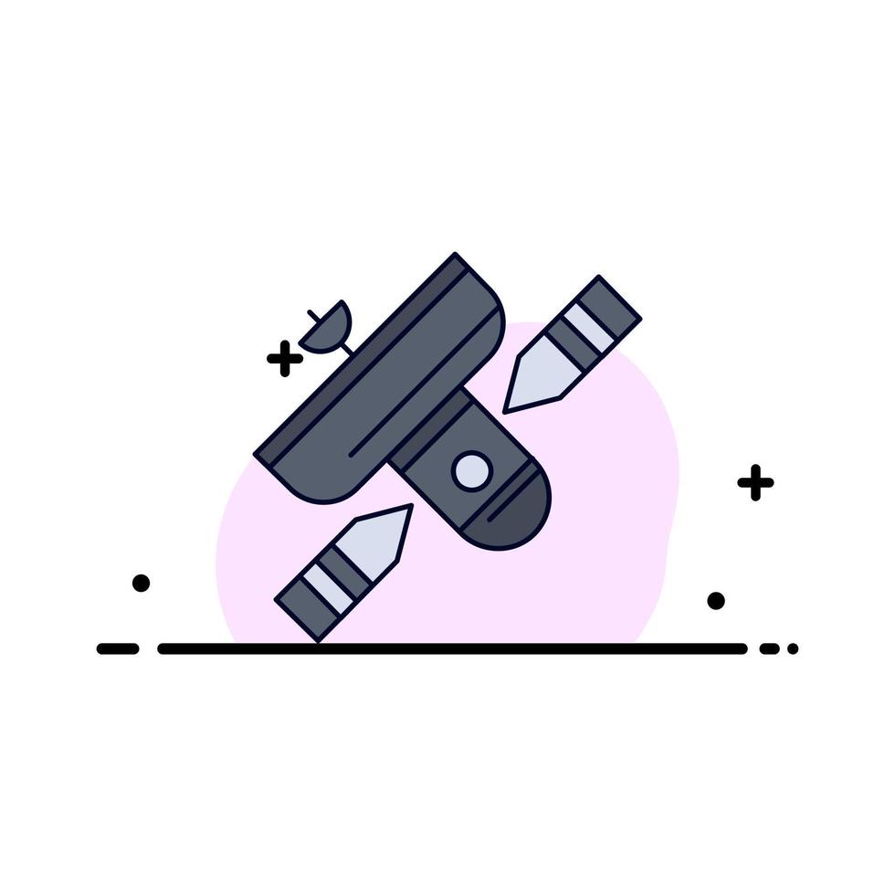 Broadcast broadcasting radio satellite transmitter Flat Color Icon Vector