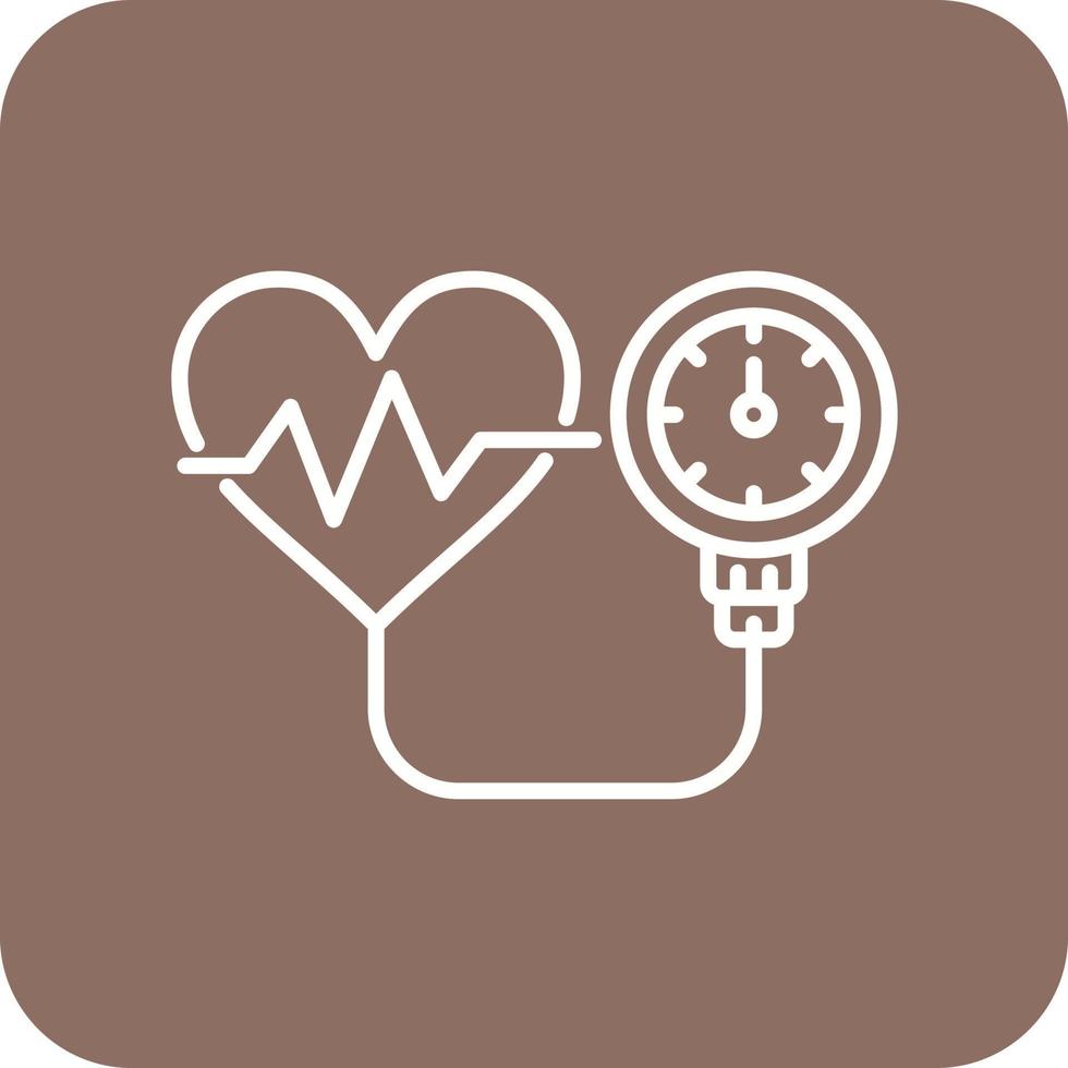 Blood Pressure Line Round Corner Background Icons vector