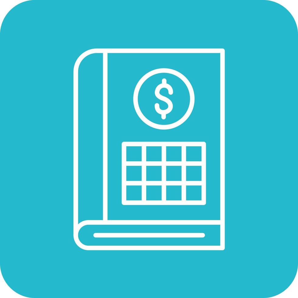 Book Keeping Line Round Corner Background Icons vector