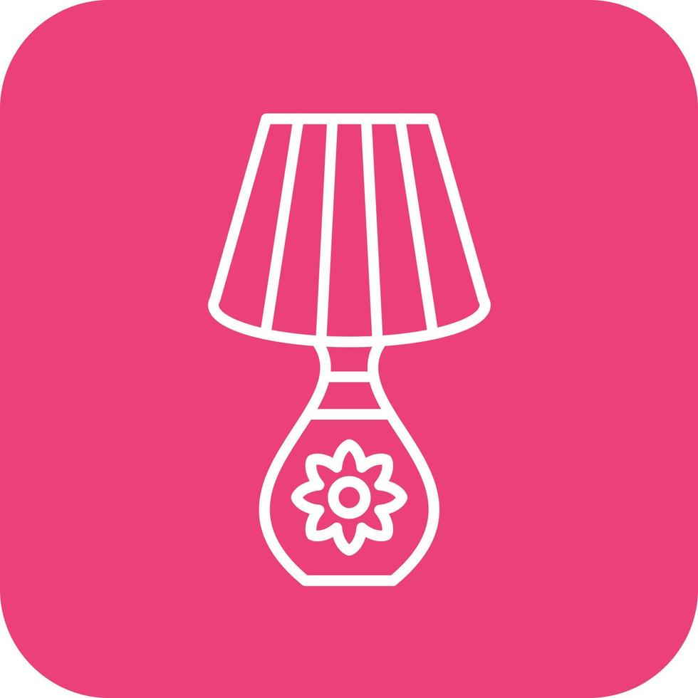 Table Lamp Line Round Corner Background Icons vector