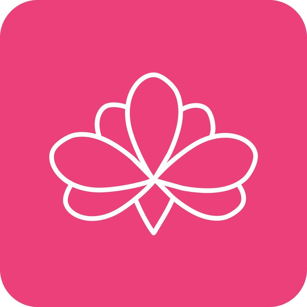 Lotus Line Round Corner Background Icons vector