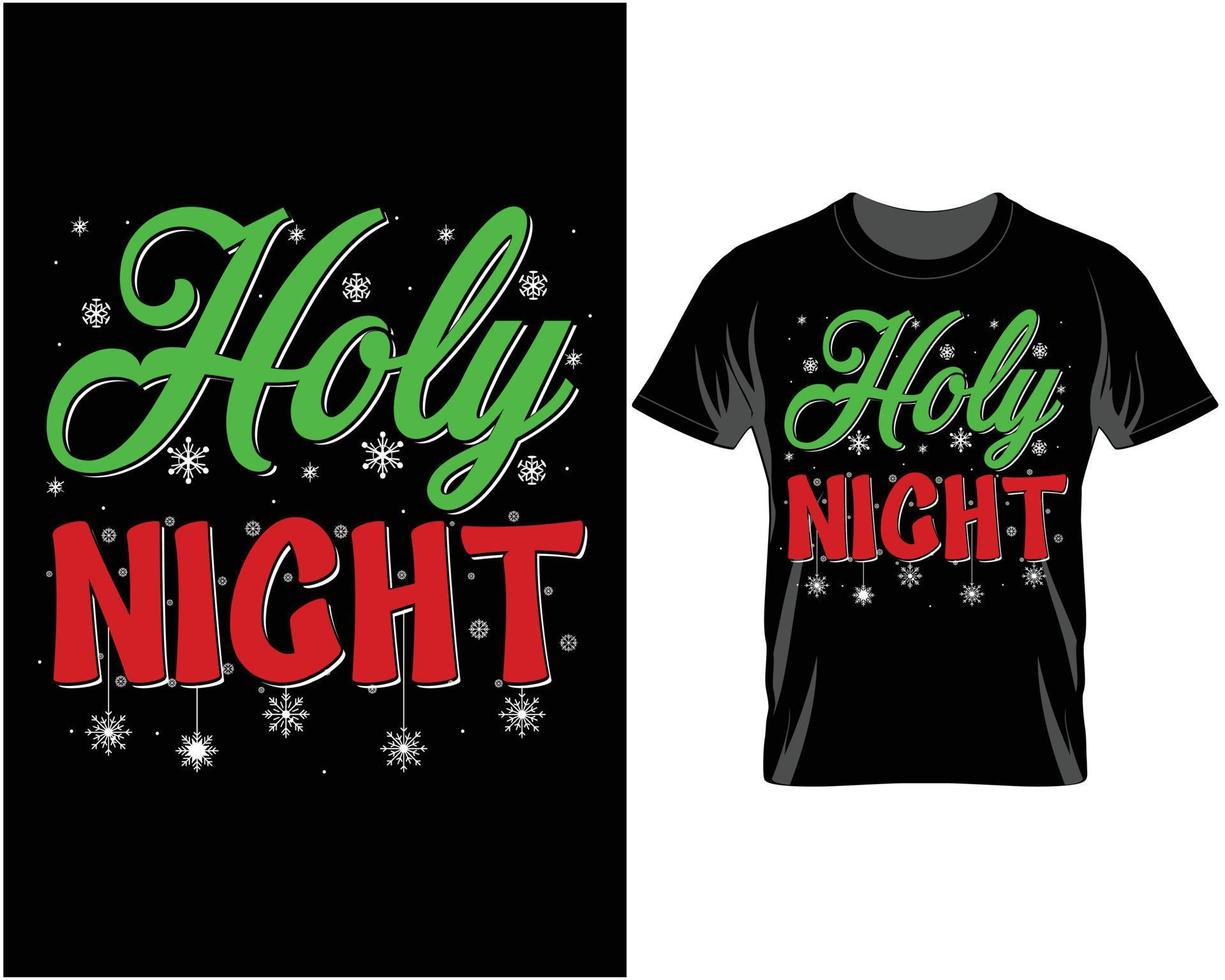 Holy night Ugly Christmas T Shirt Design vector