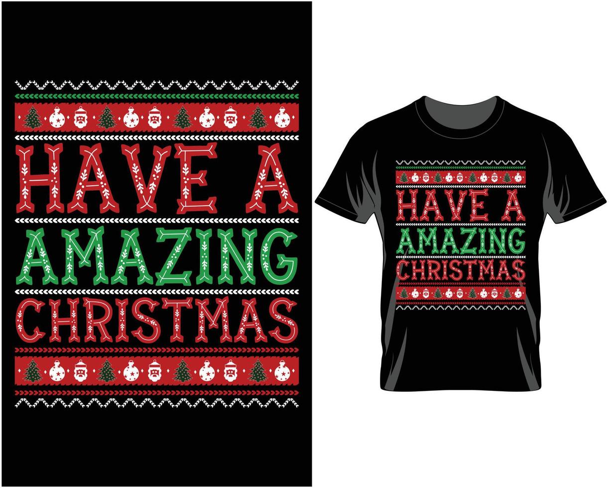 tener un vector de diseño de camiseta de navidad feo increíble