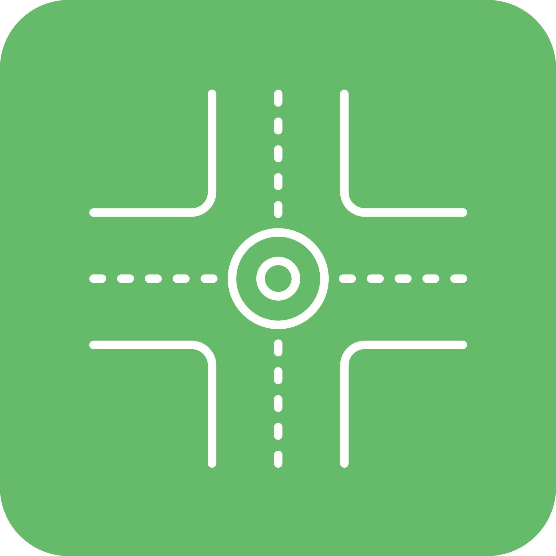 línea de intersección de cuatro vías iconos de fondo de esquina redonda
