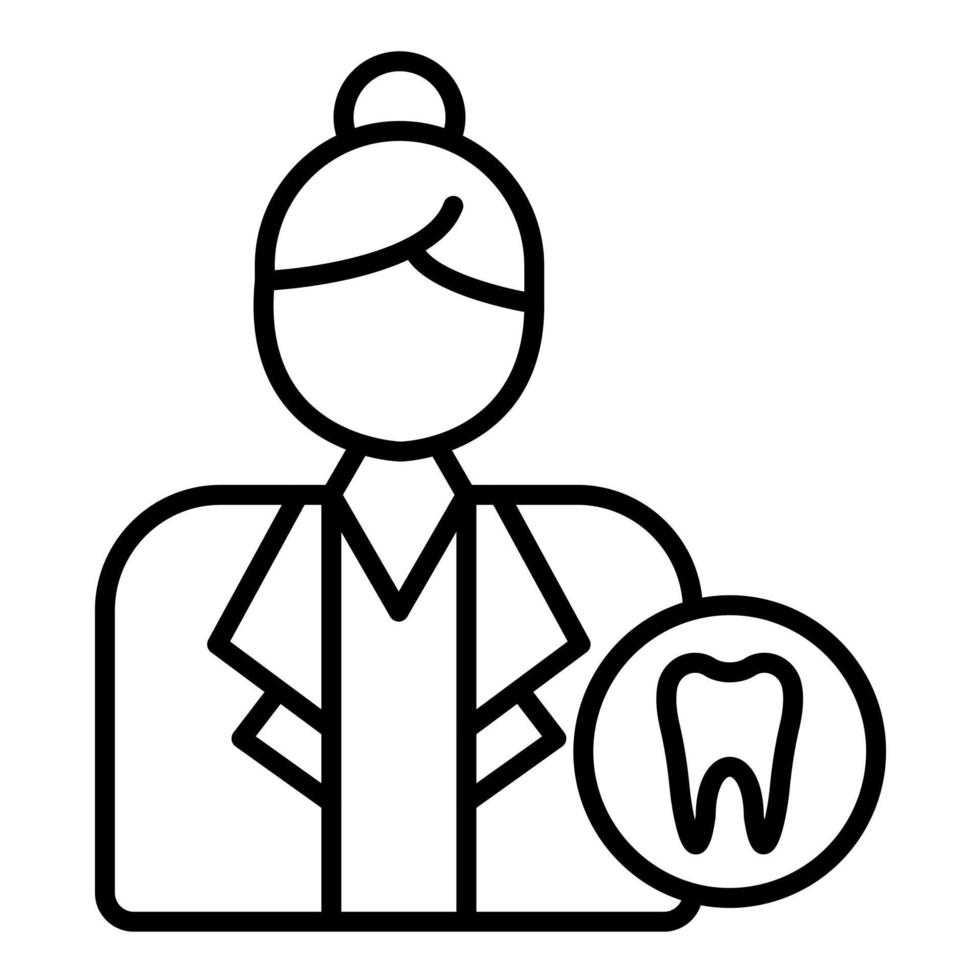 Female Dentist Line Icon vector