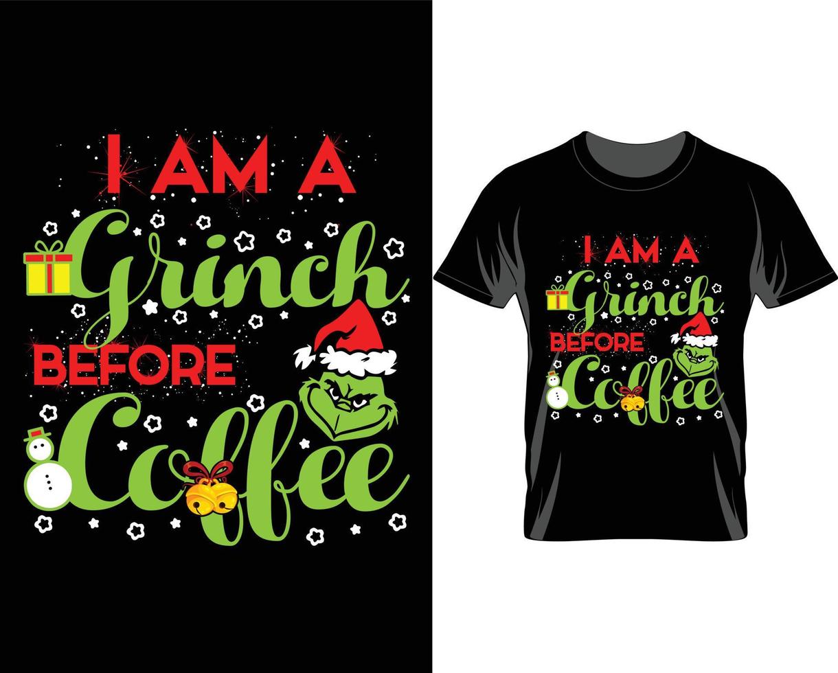 soy un grinch feo diseño de camiseta de navidad vector